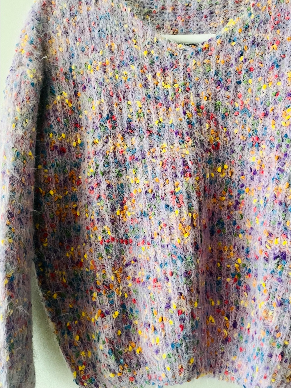 Fuzzy Purple Speckle Sweater - Picture 4 of 4